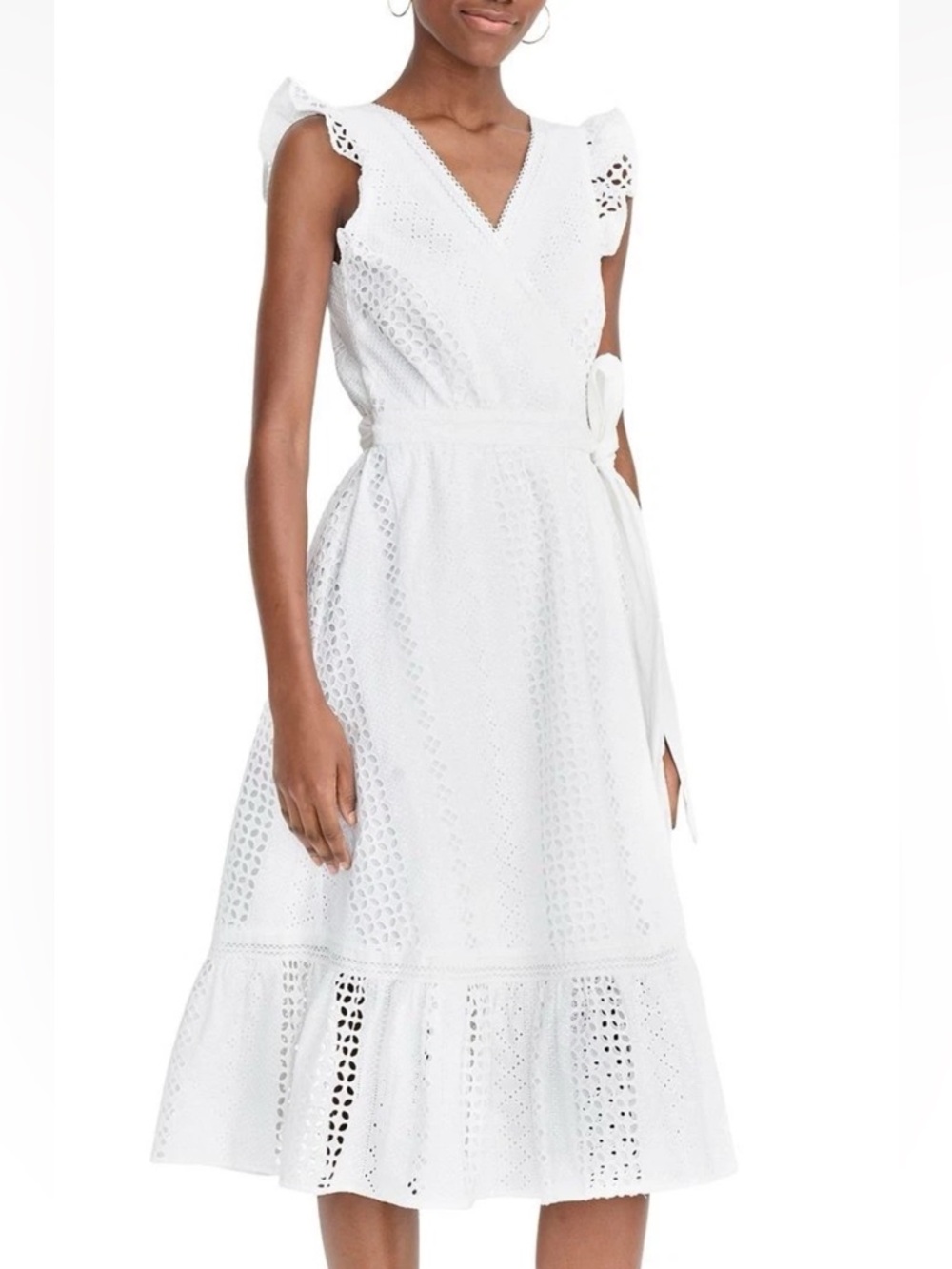 NWT J.Crew All Over Eyelet Wrap Dress Size 8